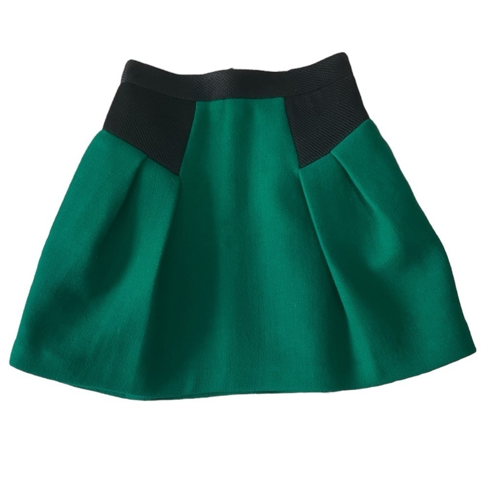 Milly of New York 100% Wool Green Mini Skirt Size 0